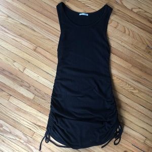 Black ruched reformation dress